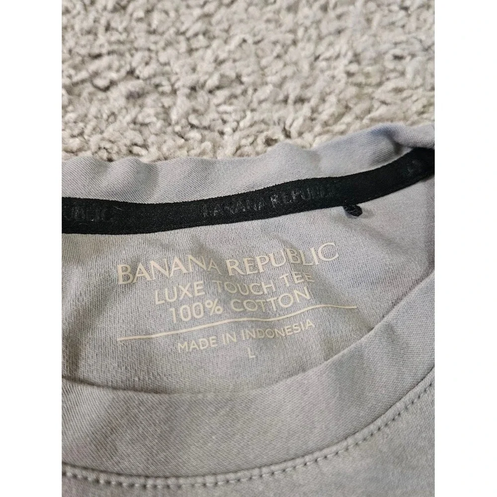 Banana Republic Luxe Touch Tee Mens Large Grey 100% Cotton Short Sleeve T-Shirt